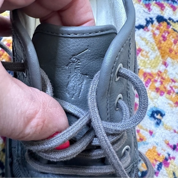 Polo Ralph Lauren Parkstone Low Lace-Up Leather Shoes in Gray Size 13D main image 10